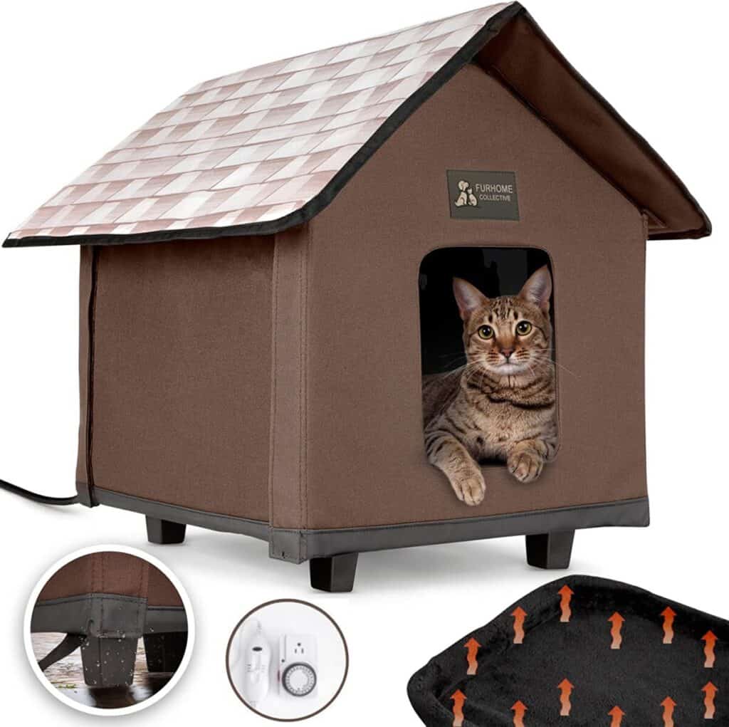 Best Elevated Heated Cat House: Furhome Collective Heated Cat House